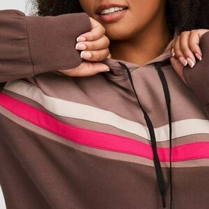 Torrid Brown Hoodie track set with Pink and Cream Accents